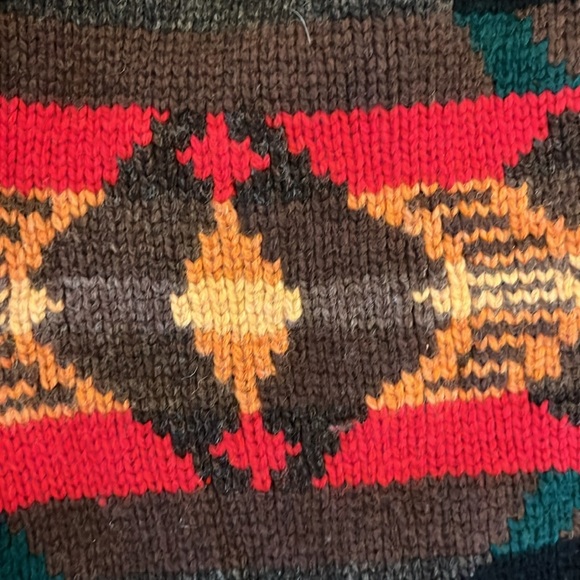 Ralph Lauren Brown Southwestern Sweater Cardigan Native Coat Aztec Camping Ranch - Picture 3 of 10